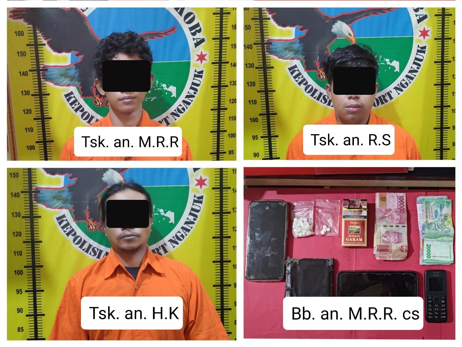 Polres Nganjuk Ungkap Jaringan Pengedar Narkotika Jenis Pil Koplo : Tiga Tersangka Ditangkap